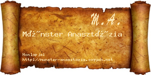 Münster Anasztázia névjegykártya